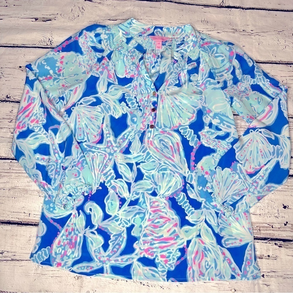 NWOT Lilly Pulitzer Printed Long Sleeve Top Size XXS